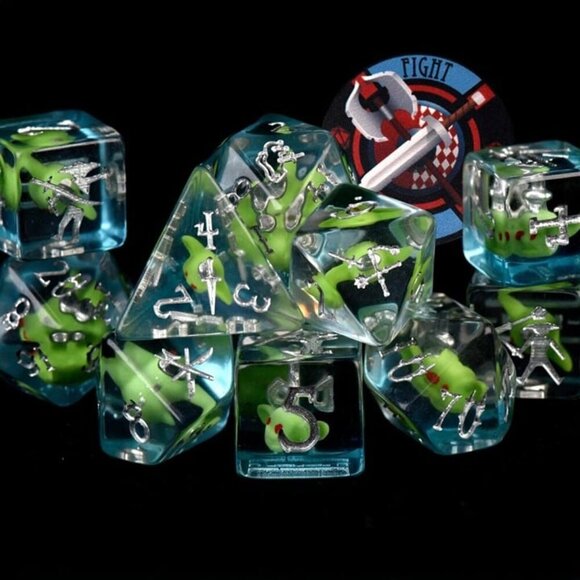 NEW - Dice Set - Goblin Slayer - 11 Resin Dice - Dungeons and Dragons - RPG